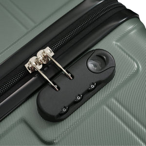 English Elm 6 Piece Hardshell Abs Travel Set with Spinner Wheels Combination Lock and Toiletry Bag Army Green N732P391465F
