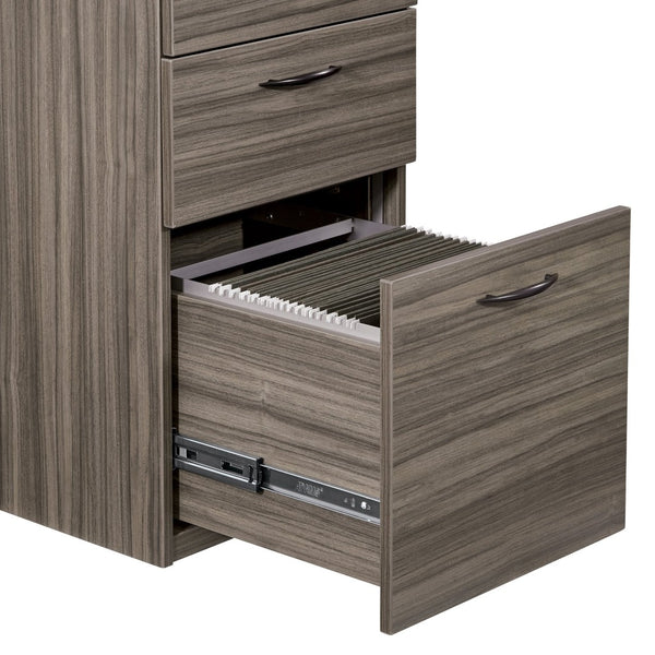 OSP Home Furnishings Napa Under Desk File Pedestal with Locking Drawers for Contemporary Office Storage NAP-65-URB