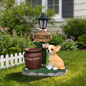 English Elm Sitting Corgi Resin Planter Sculpture Whimsical Porch Garden Decor with Succulent Cavity W5398P464253