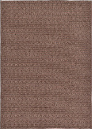 Unique Loom Outdoor Modern Links Machine Made Striped Rug Brown, Brown/Black 7' 1" x 10' 0"