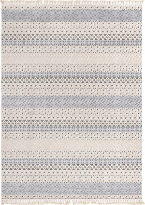Unique Loom Arlo Matti Machine Made Striped Rug Sandy Beige, Beige/Gray 9' 0" x 12' 2"