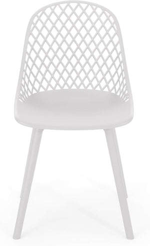 English Elm Christopher Knight Home® - LILY Weather-Resistant Outdoor Dining Chairs Set of 4 — Durable Polypropylene Mesh Design for Patios White 28 L x 26 W x 19.75 H N776P243071W