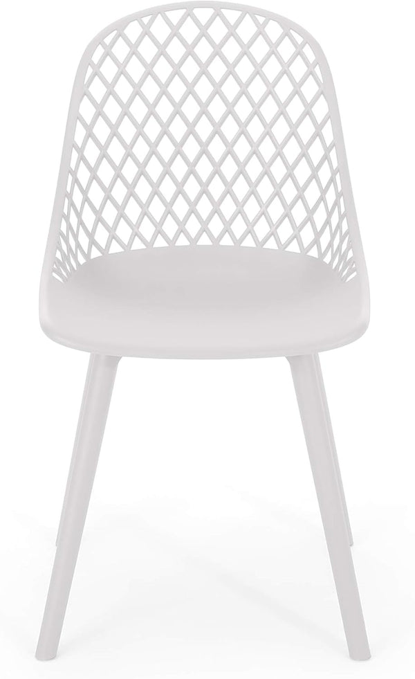 English Elm Christopher Knight Home® - LILY Weather-Resistant Outdoor Dining Chairs Set of 4 — Durable Polypropylene Mesh Design for Patios White 28 L x 26 W x 19.75 H N776P243071W