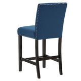 English Elm Elisina Blue Counter Height Chair With Contoured Legs (Set Of 2)