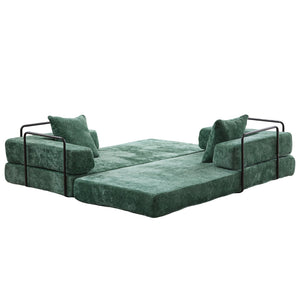 English Elm Floor Couch - Versatile Convertible Futon Sofa Bed With Pillow Back Support, Chenille Comfort & Style W3723P343693