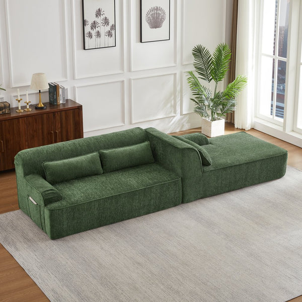 English Elm Chenille L-Shape Oversized Sectional Sofa - Plush Minimalist Design, No Assembly, Perfect For Any Space W2339S00067