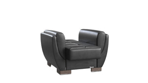 English Elm Primenest Skyhaven Convertible Armchair With Storage - Stylish Sleeper For Small Spaces, Black-Pu B030P286176-GIGA
