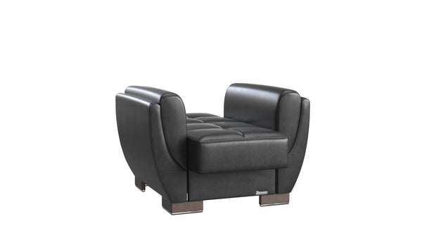 English Elm Primenest Skyhaven Convertible Armchair With Storage - Stylish Sleeper For Small Spaces, Black-Pu B030P286176-GIGA