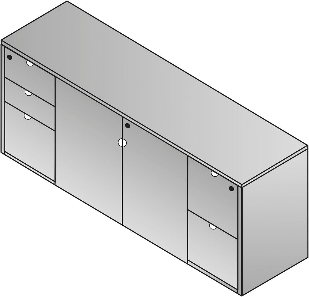 OSP Home Furnishings Kenwood Executive Credenza with Concealed Storage for Modern Office or Conference Room Use KEN-10-MAH