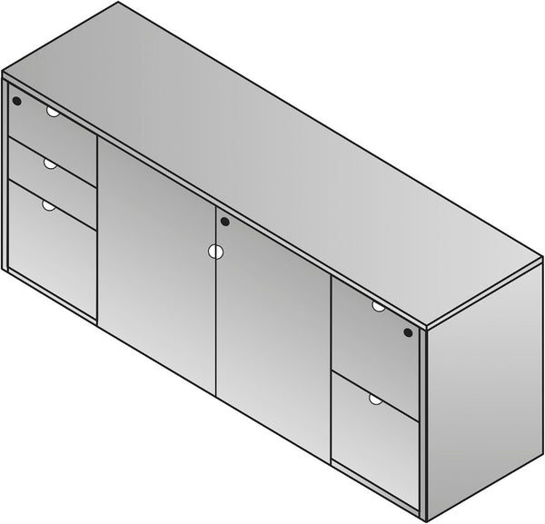 OSP Home Furnishings Kenwood Executive Credenza with Concealed Storage for Modern Office or Conference Room Use KEN-10-MAH
