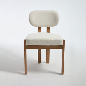 English Elm Wooden Wingback Dining Chairs Chenille Upholstered Farmhouse Set for Kitchen Comfort Beige W3244P316072