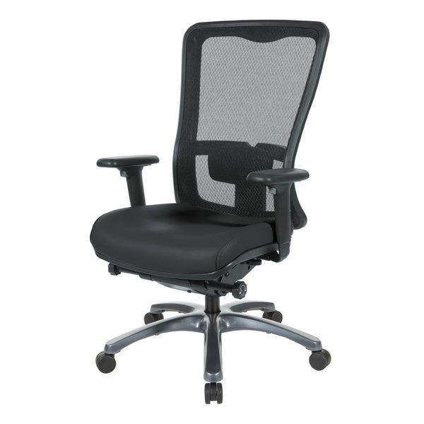 OSP Home Furnishings Progrid Ergonomic Mesh Office Chair with Lumbar Support and Padded Seat for All Day Black 97720-R107
