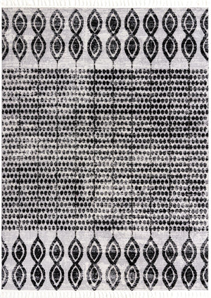 Unique Loom Cherokee Asheville Machine Made Geometric Rug Black, Ivory 9' 0" x 12' 2"