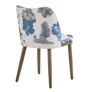 English Elm Dining Chair Set of 2 Mid-century Walnut Wood Frame Upholstered Seat and Back N771P237036Z