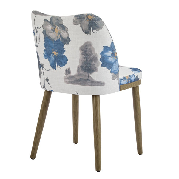English Elm Dining Chair Set of 2 Mid-century Walnut Wood Frame Upholstered Seat and Back N771P237036Z
