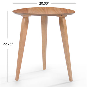 English Elm Christopher Knight Home® - End Table - Elegant Mid-Century Inspired Natural Rubberwood Accent Table For Living Room & Bedroom N771P221034K