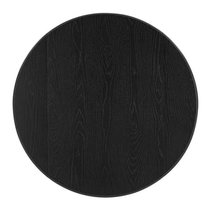 English Elm 5-piece Round Folding Dining Set with Mdf Table and Upholstered Chairs for Small Spaces Black N752S0010618B