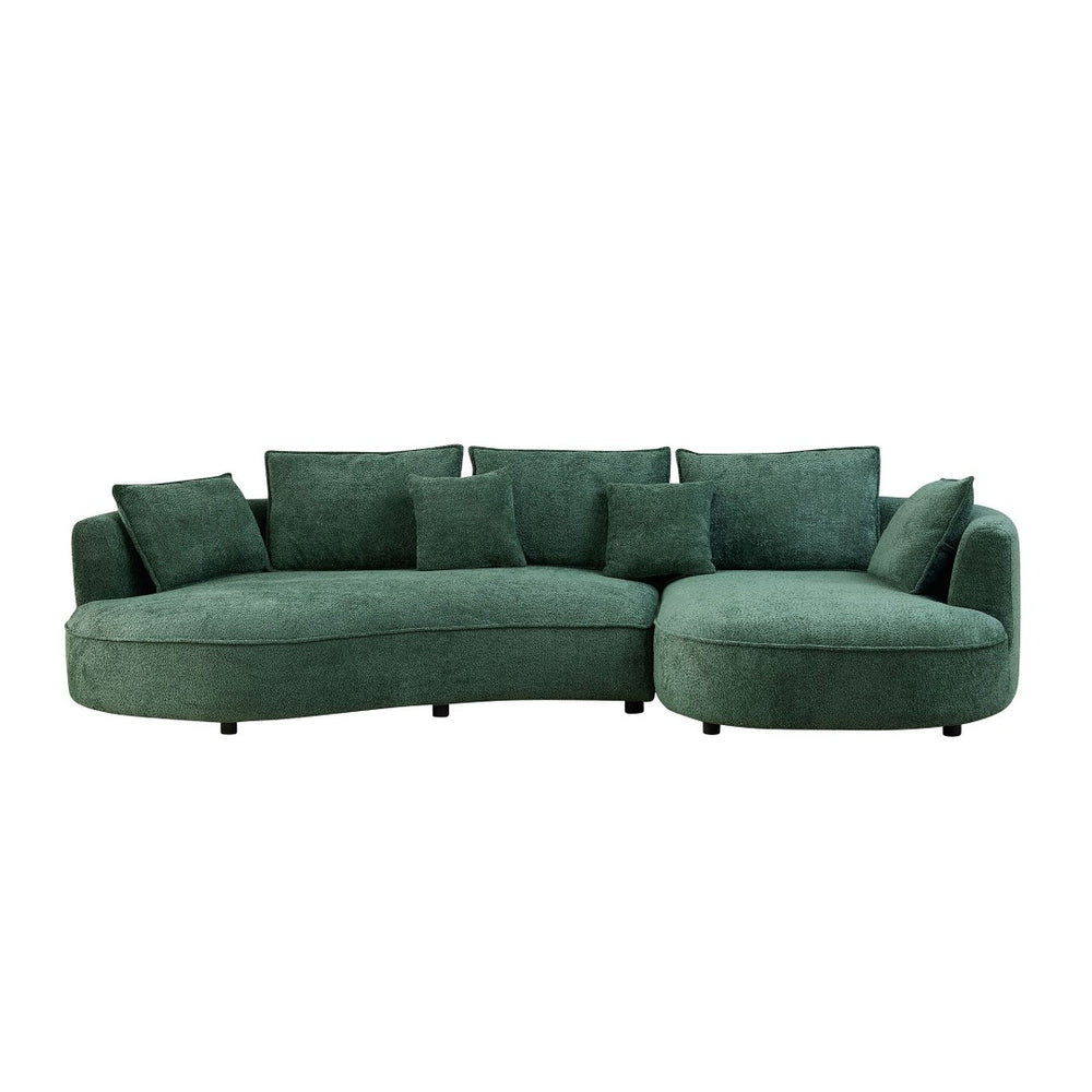English Elm Oversized Boucle Sectional Sofa with Right Chaise Cloud Curved 5 Seat Living Room W876S00319