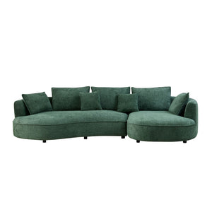 English Elm Oversized Boucle Sectional Sofa with Right Chaise Cloud Curved 5 Seat Living Room W876S00319