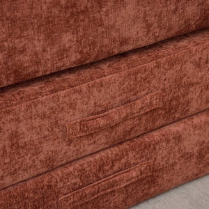 English Elm Comfy Convertible Folding Mattress Couch with Chenille Comfort, Space-Saving Floor Sofa Bed 3-Tier Orange W1143P364841