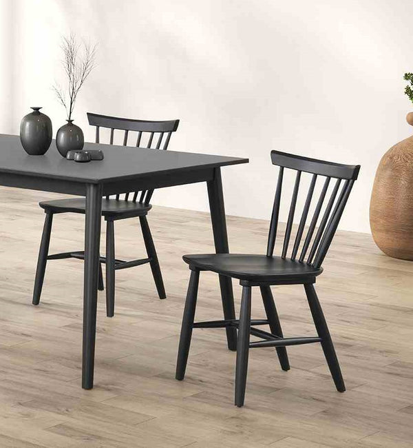 English Elm Mid-Century Upholstered Side Chair Pair with Rubberwood Frame, Curved Backrest and Cozy Seat Cushioning Black 23 L x 23 W x 28 H B2741P406731