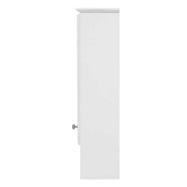 English Elm 3-in-1 Matte Medicine Cabinet Wall Mounted Mirror with Towel Bar and Storage Shelf White N710P401340K