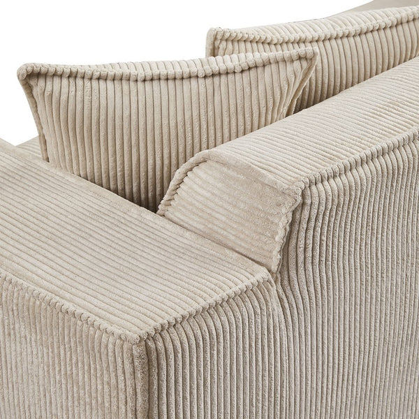English Elm 78.74" Modular Sectional Sofa with Corduroy Upholstery, High-Density Foam Comfort, Modern Compact Couch W1036S00061