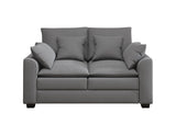 English Elm 55" Loveseat Couch 2-Seater Sofa With Pillows Polyester Upholstery Duck Down Filled Cushion Sofa For Living Room Apartment,Grey