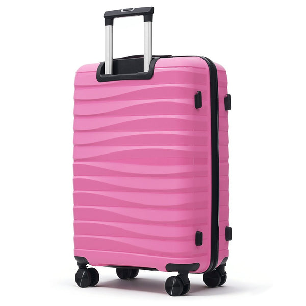 English Elm Premium Polypropylene Hard Shell Luggage Set Three Piece with Tsa Locks Spinner Wheels Pink N726P460073R
