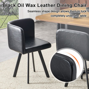 English Elm 7-piece Rectangular Dining Set Seats 6 with Faux Leather Chairs and Melamine Top W3875S00041