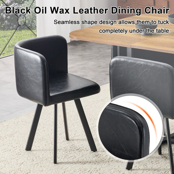 English Elm 7-piece Rectangular Dining Set Seats 6 with Faux Leather Chairs and Melamine Top W3875S00041