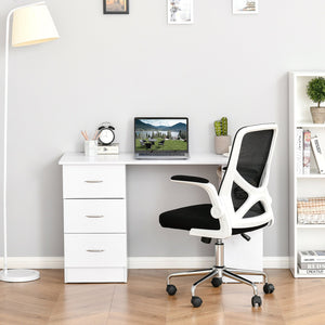 English Elm HOMCOM 47" Modern Computer Desk Bookcase Combo with 3 Drawers, 3 Shelves, Large Workstation White W2225P200378