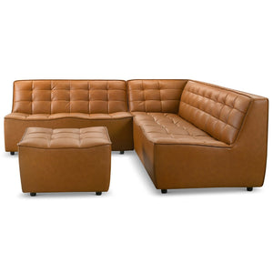 English Elm Brenham Vegan Leather Right Chaise Sectional with Mid Century Metal Legs B183S00220
