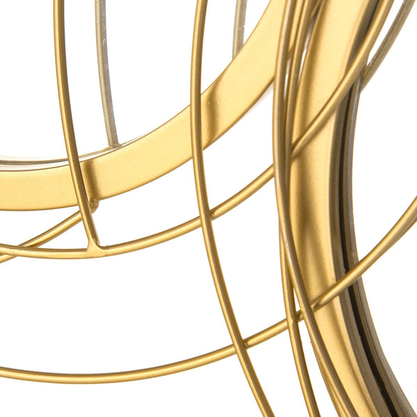 English Elm HOMCOM 3D Gold Metal Wall Art with Mirrors – Modern Hollow-Out Sculpture 46.9"x23.8" Ready-to-Hang W2225P200519