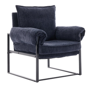 English Elm Adjustable ergonomic recliner chair with 6-position 90°–180° support for lumbar comfort and versatile use Dark Blue W2311P357156