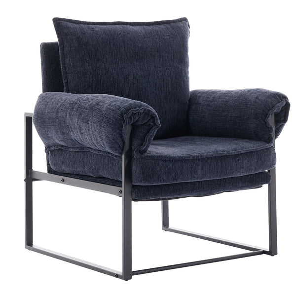 English Elm Adjustable ergonomic recliner chair with 6-position 90°–180° support for lumbar comfort and versatile use Dark Blue W2311P357156