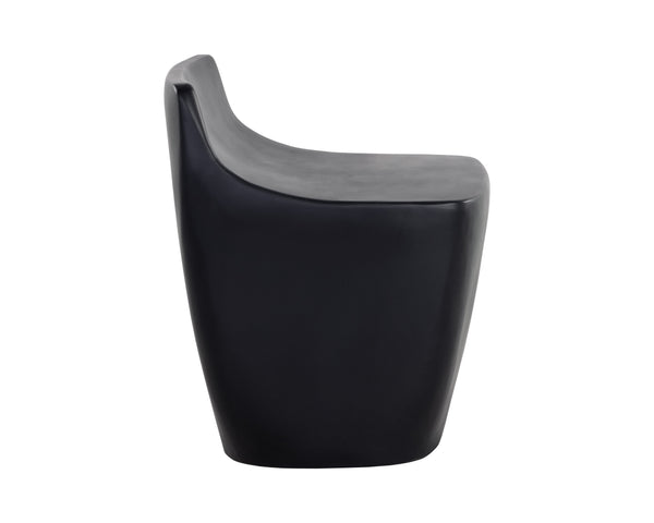 Sunpan Ledger Stool - Contemporary Sculpted Design in Sealed Concrete for Indoor and Covered Outdoor Spaces Black