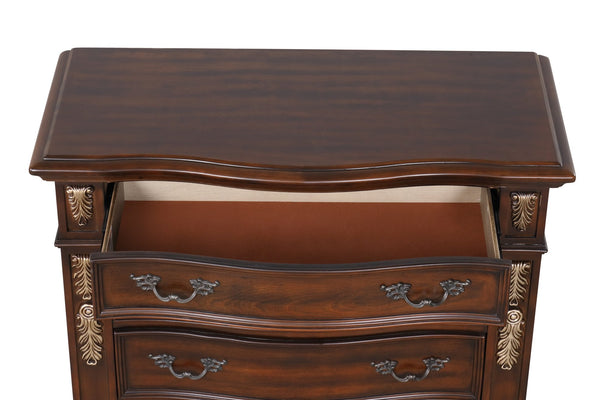 English Elm Lyon 11-Drawer Dresser with Rich Wood Veneer and Gold Accents, Fully Assembled for Instant Style Cherry 22 L x 55 W x 43 H B078P301578