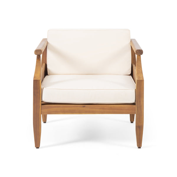 English Elm Christopher Knight Home® - ASTON Acacia Club Chair Cream – Weather-Resistant Outdoor Accent, Open Slat Seating, 400lb Capacity 68589.00CRM