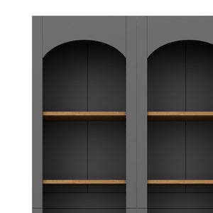 English Elm On-Trend Free Standing 5 Tier Bookshelves Set Of 2, Farmhouse Grey Cabinets With Adjustable Shelves N721P245734E-GIGA