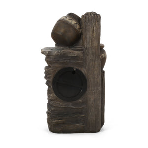 English Elm Christopher Knight Home® - 19.75" Weather-Resistant 3-Tier Floor Fountain with LED Base Light, Stone-Look Polyresin Outdoor Decor 71793.00BGRY