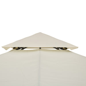 English Elm Outsunny Two Tier Vented Gazebo Replacement Canopy Uv Resistant Polyester Cover Cream W2225P174269