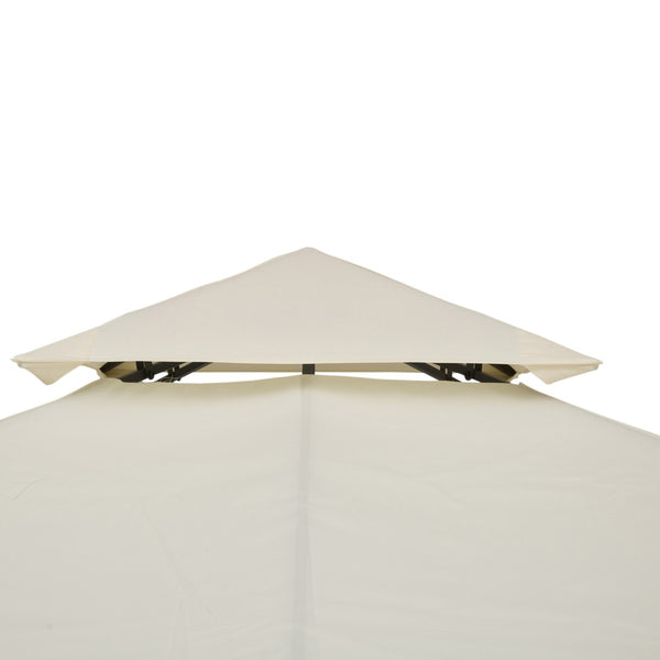 English Elm Outsunny Two Tier Vented Gazebo Replacement Canopy Uv Resistant Polyester Cover Cream W2225P174269