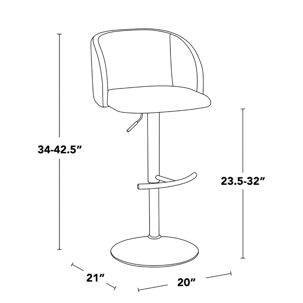 English Elm Adjustable Swivel Barstools with Gold Base Faux Leather Seats for Kitchen Islands Set of 2 B202S01969