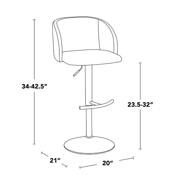 English Elm Adjustable Swivel Barstools with Gold Base Faux Leather Seats for Kitchen Islands Set of 2 B202S01969
