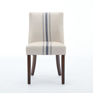 English Elm Christopher Knight Home® - DINING Chair Set of 2 Beige Upholstered Fabric Seats with Nailhead Trim, Rubberwood Tapered Legs, Cozy Elegance 74332.00