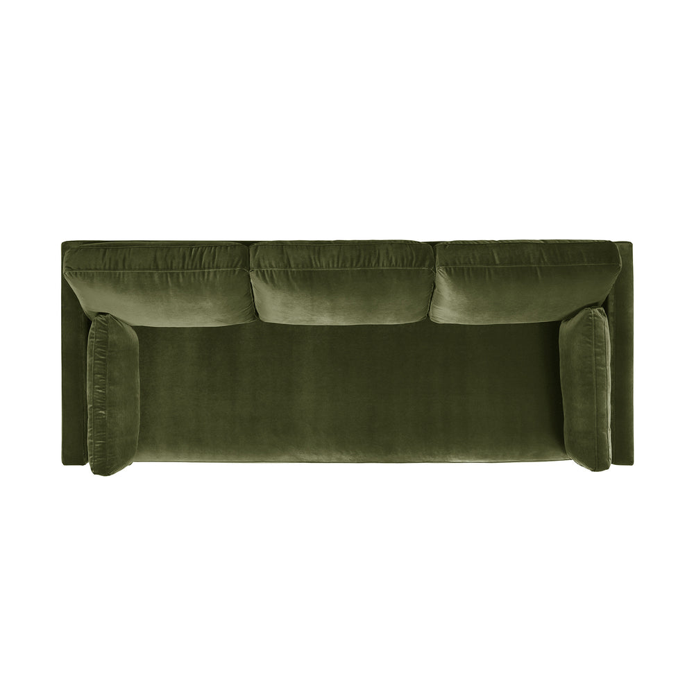 English Elm Jennifer Taylor Home - Knox 84" Modern Farmhouse Sofa In Olive Green Velvet - Durable, Cozy, And Easy-Care Comfort For Homes B2719P238333
