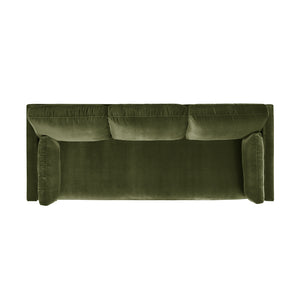 English Elm Jennifer Taylor Home - Knox 84" Modern Farmhouse Sofa In Olive Green Velvet - Durable, Cozy, And Easy-Care Comfort For Homes B2719P238333