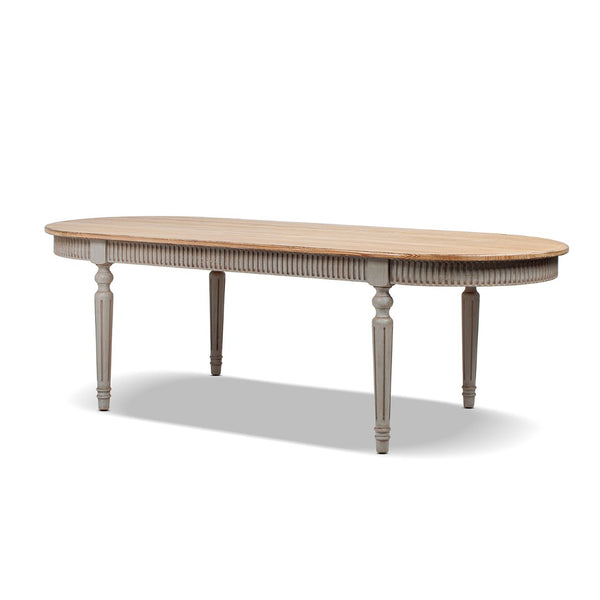 English Elm Colette Oval Reclaimed Pine Dining Table with Turned Legs for Farmhouse Gatherings B2719P485499
