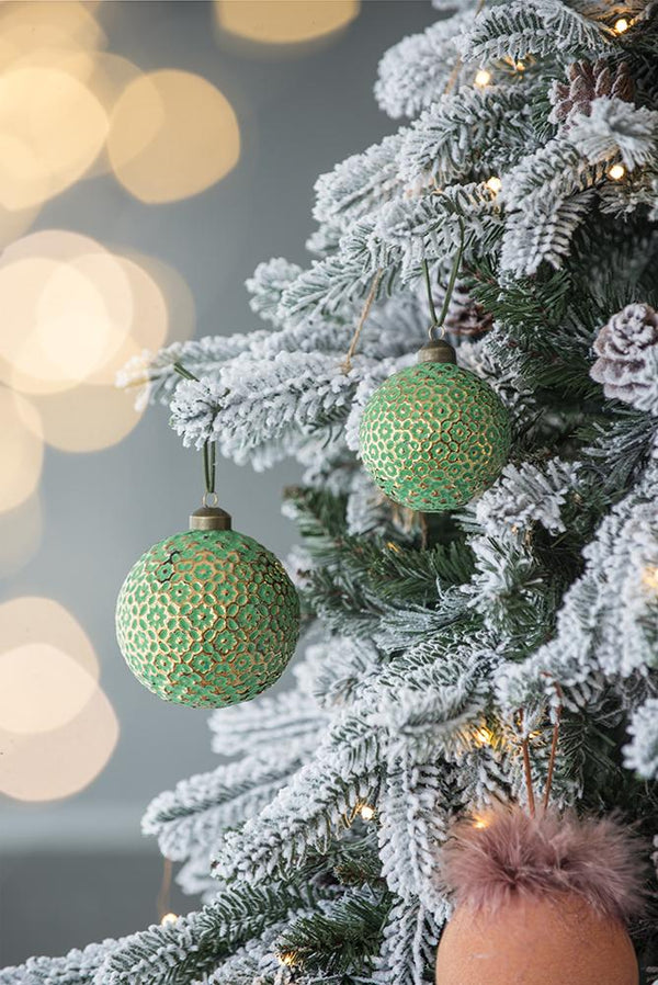 English Elm D3" Glass Christmas Ball Ornaments Set Of 12 - Elegant Holiday Decor For Trees, Wreaths & Events W2078P247901